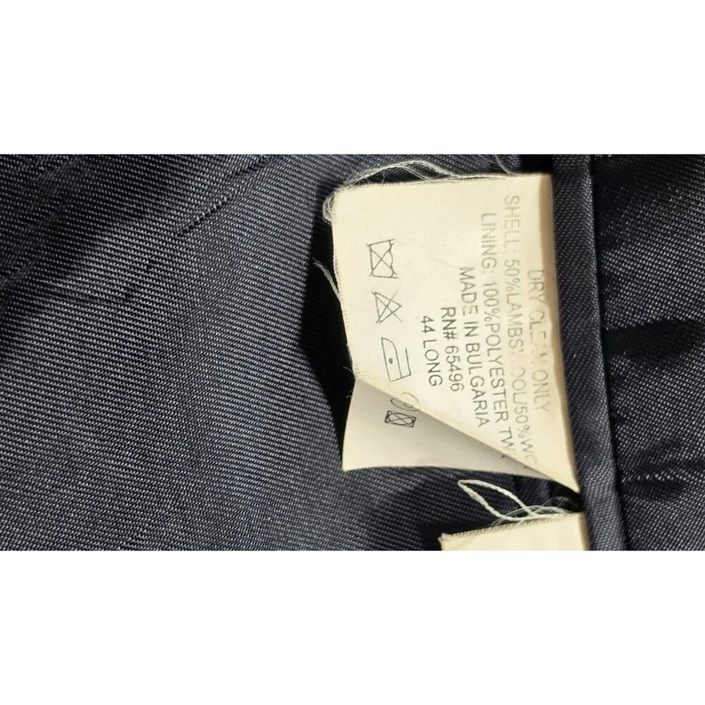 Etienne Aigner Mens Wool Lambswool Blazer 44L Charcoal Gray Herringbone Sport